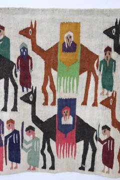 Handmade Israeli Wall Tapestry or Wall Rug 1930s - 3212068