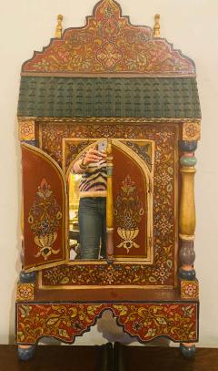 Handmade Moucharabeih Vintage Moroccan Mirror with Two Doors - 1330966