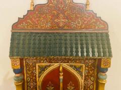 Handmade Moucharabeih Vintage Moroccan Mirror with Two Doors - 1330968