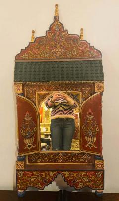 Handmade Moucharabeih Vintage Moroccan Mirror with Two Doors - 1330970