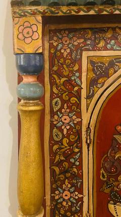 Handmade Moucharabeih Vintage Moroccan Mirror with Two Doors - 1330971