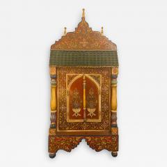 Handmade Moucharabeih Vintage Moroccan Mirror with Two Doors - 1331069