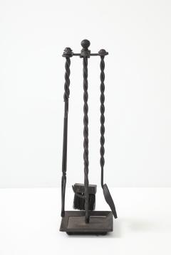 Handmade Twisted Iron Fireplace Tools - 4750897