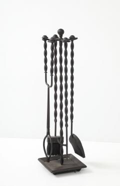 Handmade Twisted Iron Fireplace Tools - 4750902