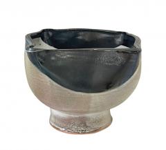 Handmade White Stoneware Pedestal Bowl - 4336250