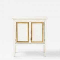 Handpainted Ivory and Gold Trompe loeil Cabinet or Nightstand 21st C  - 3292202