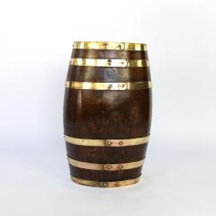 Handsome Brass Bound Oak Barrel - 1357891