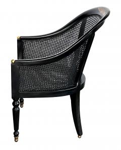 Handsome English Regency Style Ebonized Library Chair - 3337629