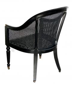 Handsome English Regency Style Ebonized Library Chair - 3337630