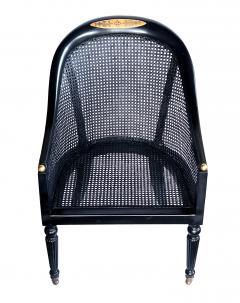Handsome English Regency Style Ebonized Library Chair - 3337632