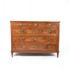 Handsome Italian Walnut Neoclassical Four Drawer Commode Circa 1780  - 2952883