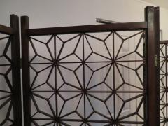 Handsome Mid Century Modern 4 Panel Folding Screen Bohemian - 1402653