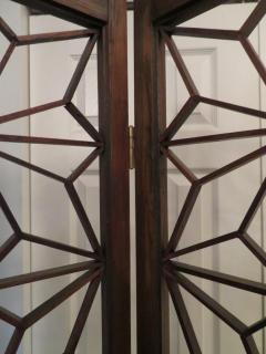 Handsome Mid Century Modern 4 Panel Folding Screen Bohemian - 1402685