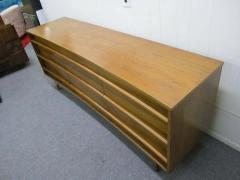 Handsome Mid century Modern Bowed Front Walnut Credenza - 1748997