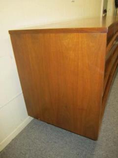 Handsome Mid century Modern Bowed Front Walnut Credenza - 1749009