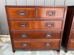 Handsome Pair Chinoiserie Rosewood Bachelor s Chest Mid Century - 4561148
