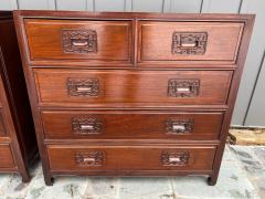 Handsome Pair Chinoiserie Rosewood Bachelor s Chest Mid Century - 4561161