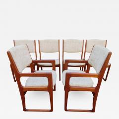 Handsome Set of 6 Danish Benny Linden Teak Dining Chairs Mid Century Modern - 1466235