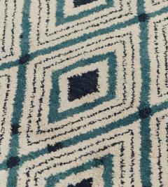 Handwoven Modern Wool Diamond Pattern Rug - 2352044