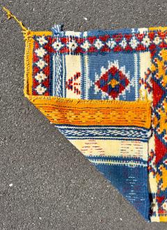 Handwoven Moroccan Wool Rug in Blue White - 3577550