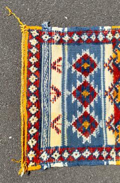 Handwoven Moroccan Wool Rug in Blue White - 3577551