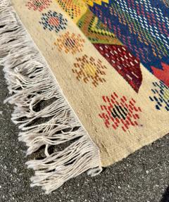 Handwoven Vintage Moroccan Rug in Wool with Organic Multi Color Dye - 3599077