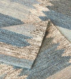 Handwoven Wool Flatweave Swedish Rug - 2392215