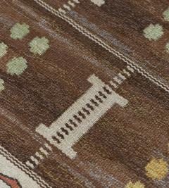 Handwoven Wool Signed Swedish Flatweave Rug - 2236192