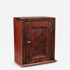 Hanging cupboard with original grain painted decoration - 3066668
