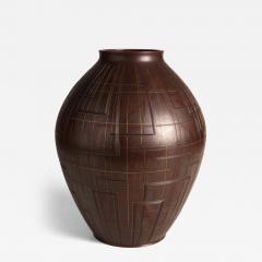 Hannya Kankei Patinated and Inlaid Bronze Flower Vase 1980s - 4124015