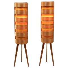 Hans Agne Jakobsson 1960s Hans Agne Jakobsson Wood Tripod Floor Lamp for AB Ellysett - 2770196