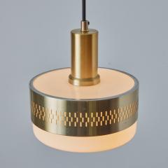 Hans Agne Jakobsson 1960s Perforated Brass Glass Pendant Attributed to Hans Agne Jakobsson - 3301157