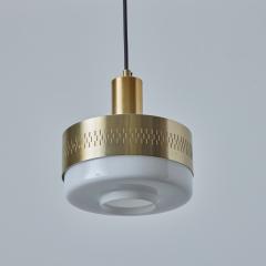 Hans Agne Jakobsson 1960s Perforated Brass Glass Pendant Attributed to Hans Agne Jakobsson - 3301161