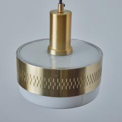 Hans Agne Jakobsson 1960s Perforated Brass Glass Pendant Attributed to Hans Agne Jakobsson - 3301162