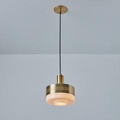 Hans Agne Jakobsson 1960s Perforated Brass Glass Pendant Attributed to Hans Agne Jakobsson - 3301164