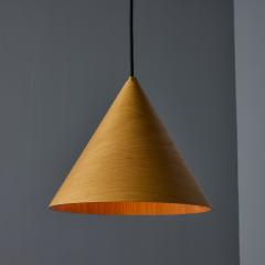 Hans Agne Jakobsson 1970s Conical Wooden Pendant Lamp Attributed to Hans Agne Jakobsson - 4447884