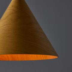 Hans Agne Jakobsson 1970s Conical Wooden Pendant Lamp Attributed to Hans Agne Jakobsson - 4447889