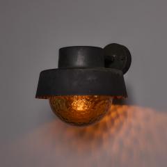 Hans Agne Jakobsson 1970s Metal Amber Glass Outdoor Sconce Attributed to Hans Agne Jakobsson - 4587645