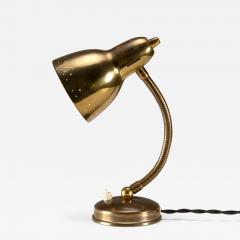 Hans Agne Jakobsson Brass Gooseneck Table Lamp by Hans Agne Jakobsson Sweden 1950s - 3828877