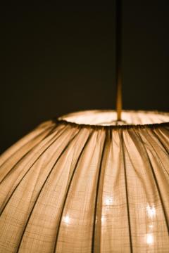 Hans Agne Jakobsson Ceiling Lamp in Brass and Fabric by Hans Agne Jakobsson 1950s - 4555502