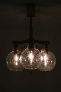 Hans Agne Jakobsson Ceiling Lamp in Brass and Glass by Hans Agne Jakobsson 1950s - 4549637