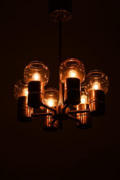 Hans Agne Jakobsson Ceiling Lamp in Brass and Original Glass by Hans Agne Jakobsson 1950s - 4467591