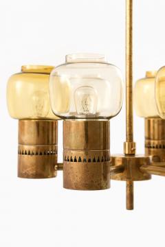 Hans Agne Jakobsson Ceiling Lamp in Brass and Original Glass by Hans Agne Jakobsson 1950s - 4467593
