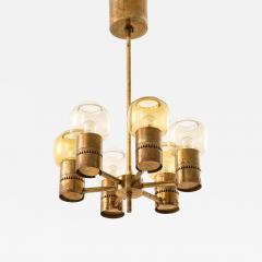 Hans Agne Jakobsson Ceiling Lamp in Brass and Original Glass by Hans Agne Jakobsson 1950s - 4467705