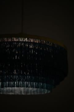 Hans Agne Jakobsson Ceiling Lamp in Brass and Silk by Hans Agne Jakobsson 1960s - 4555389