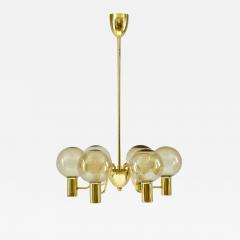 Hans Agne Jakobsson Chandelier in Brass and Glass by Hans Agne Jakobsson - 901542