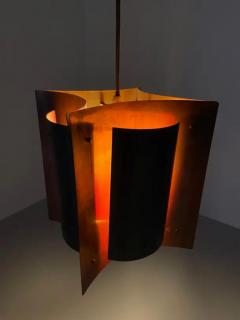 Hans Agne Jakobsson Copper and Brass Ceiling Lamp Scandinavia 1930s - 3389159