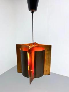 Hans Agne Jakobsson Copper and Brass Ceiling Lamp Scandinavia 1930s - 3389165