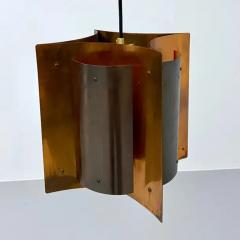 Hans Agne Jakobsson Copper and Brass Ceiling Lamp Scandinavia 1930s - 3389204