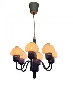 Hans Agne Jakobsson Hans Agne Jakobsson Blue Opaline Chandelier Model T 526 for Markaryd 1960s - 3972864